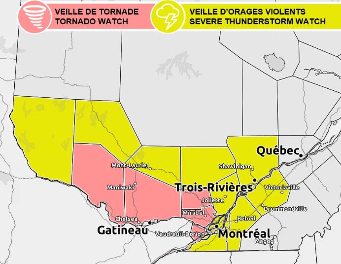 Autre veille de tornade pour la région de l’Outaouais